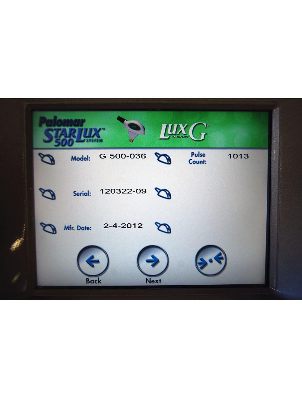 Cynosure Lux G 500 Handpiece 2012 Cynosure StarLux Hand Piece Star Palomar image 3