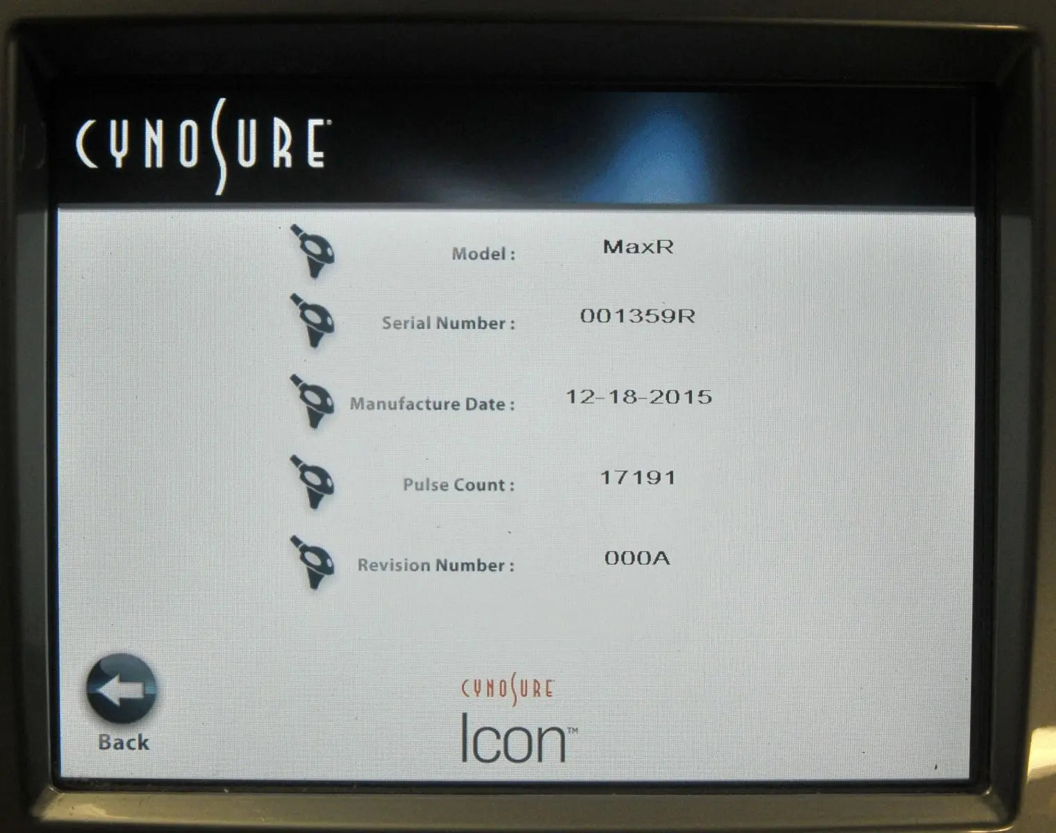 2015 Palomar ICON Laser MaxR Handpiece Permanent Hair Removal Max R Spot HP