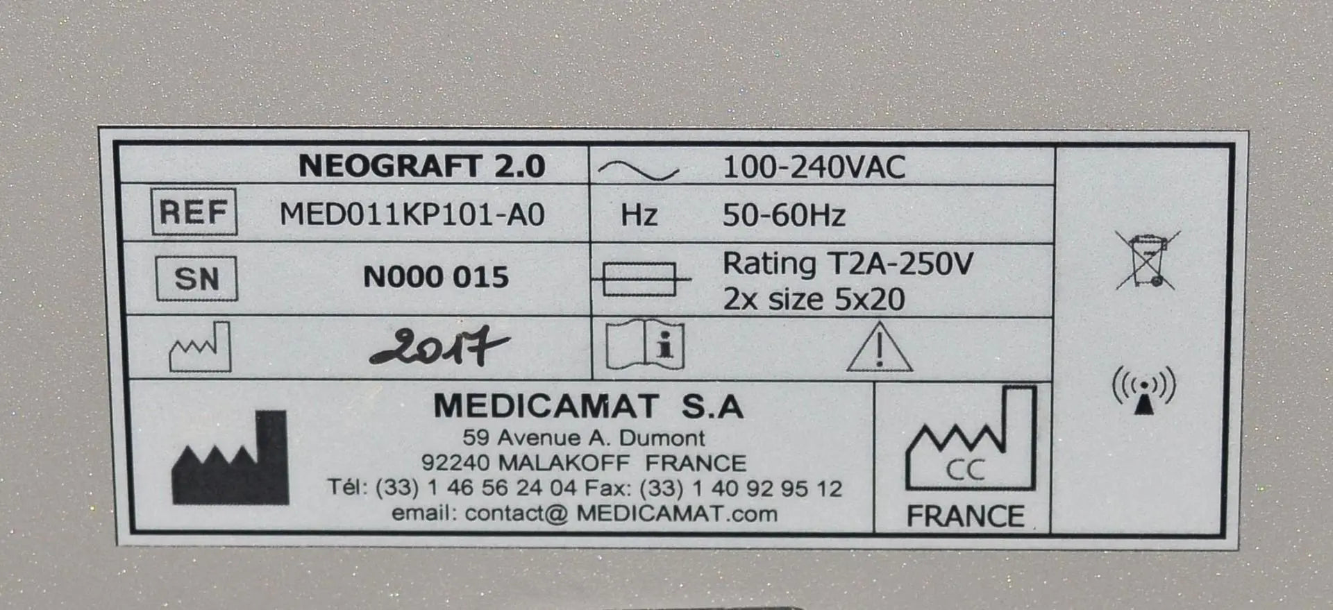 2017 Medicamat SA NeoGraft 2.0 FUE Follicular Unit Extraction Hair Restoration Sol International Medical