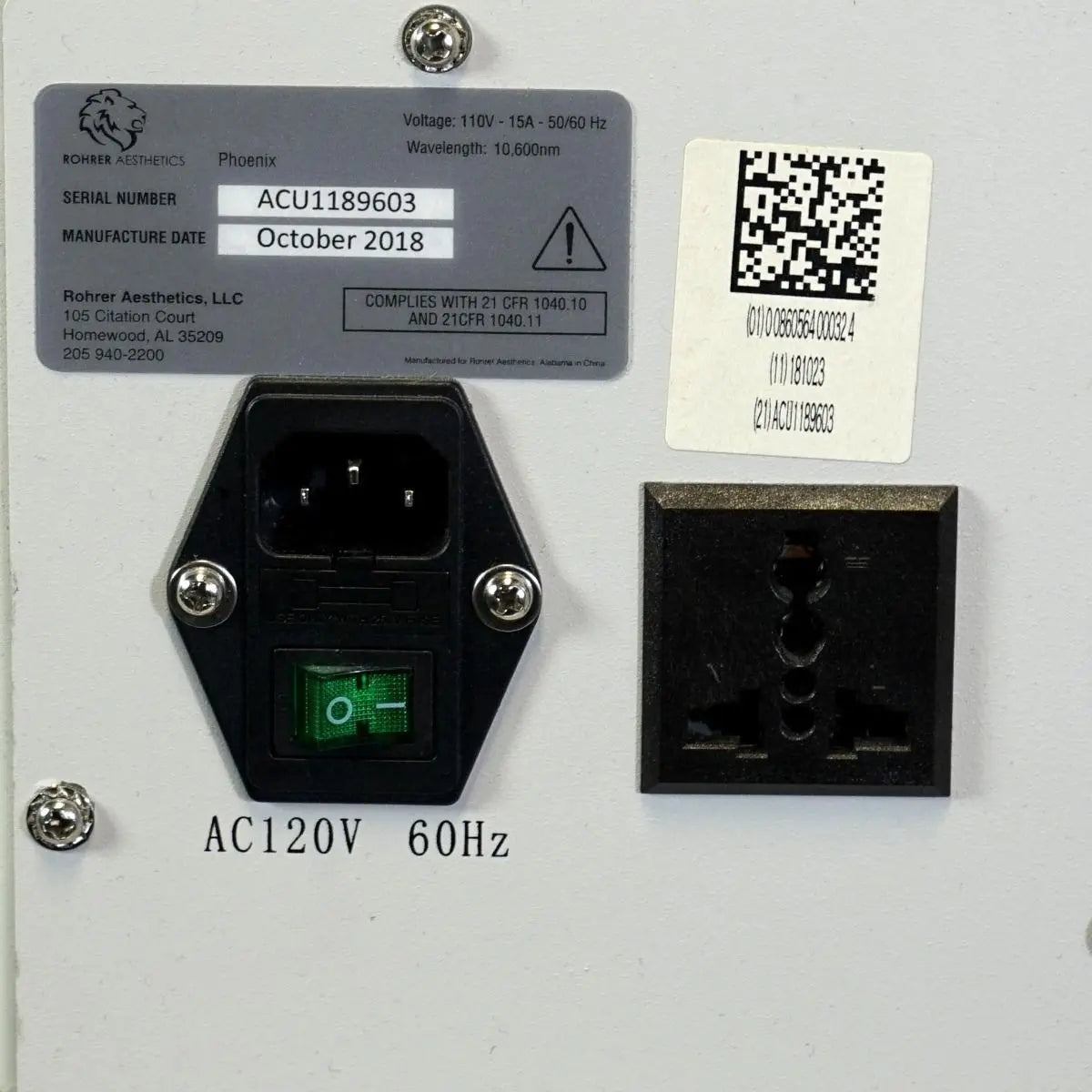 2018 Rohrer Aesthetics Phoenix-15 Skin Pigmentation Vaginal Rejuvenation CO2 Laser