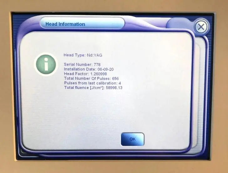 2014 Lumenis M22 Multi-Spot Nd YAG 1064 nm Laser Handpiece SA-1020220 LOW SHOTS