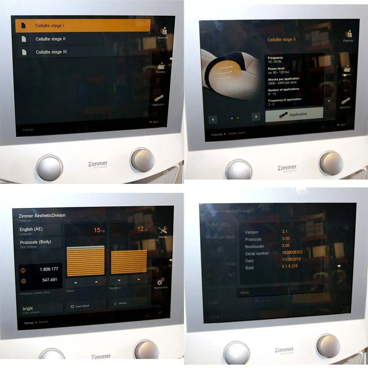 2016 Zimmer ZWave Pro Cellulite Treatment Body Contouring System 1.8mil Pulses 547k Pulses