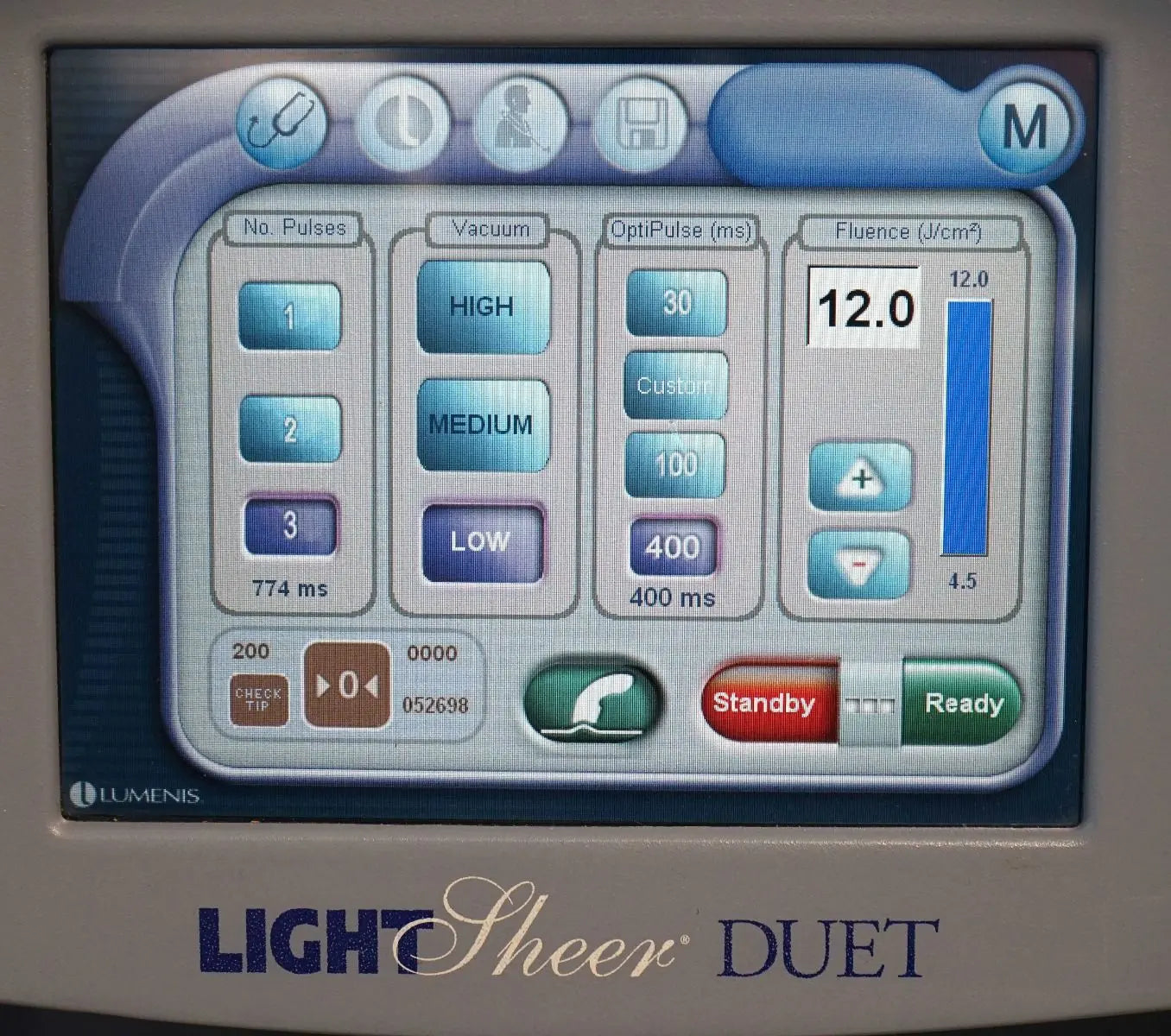 2010 Lumenis LightSheer Duet Laser ET HS 9x9mm 22x35mm Hair Removal Light Sheer Lumenis