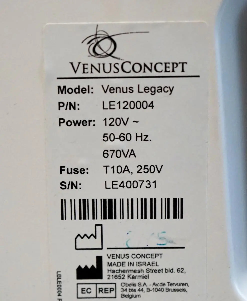 Venus Concept Legacy RadioFrequency Cellulite Wrinkle Reduction Body Shaping RF Venus