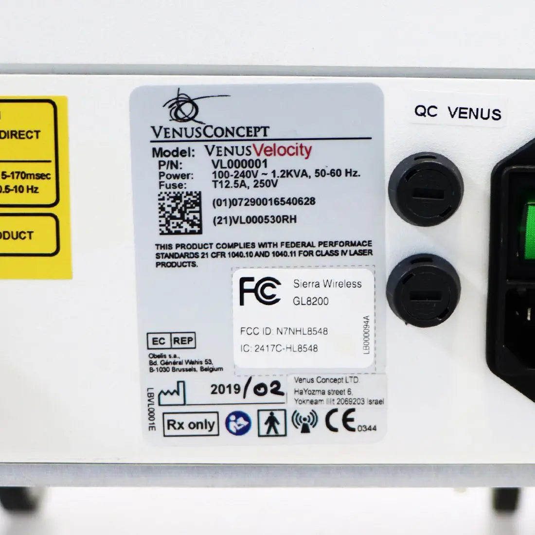 2019 VenusConcept Venus Velocity 800 nm Diode Hair Removal Laser Concept w/HP Venus