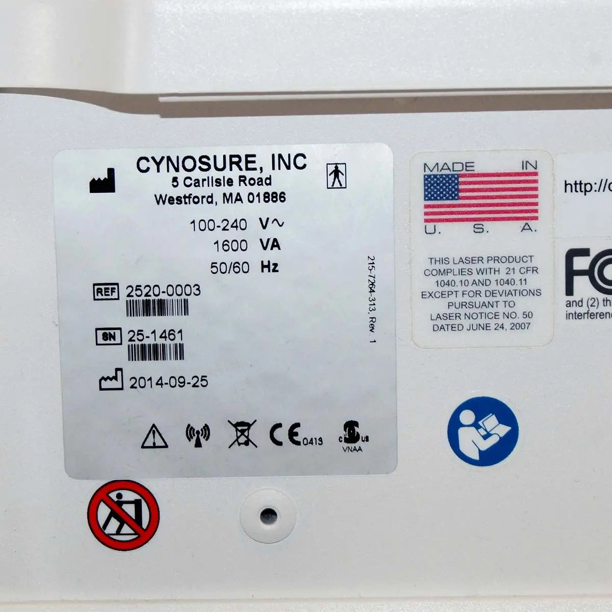 2014 Cynosure Palomar Icon IPL Laser Hair Removal Pigmented Lesions MaxR MaxYs Palomar