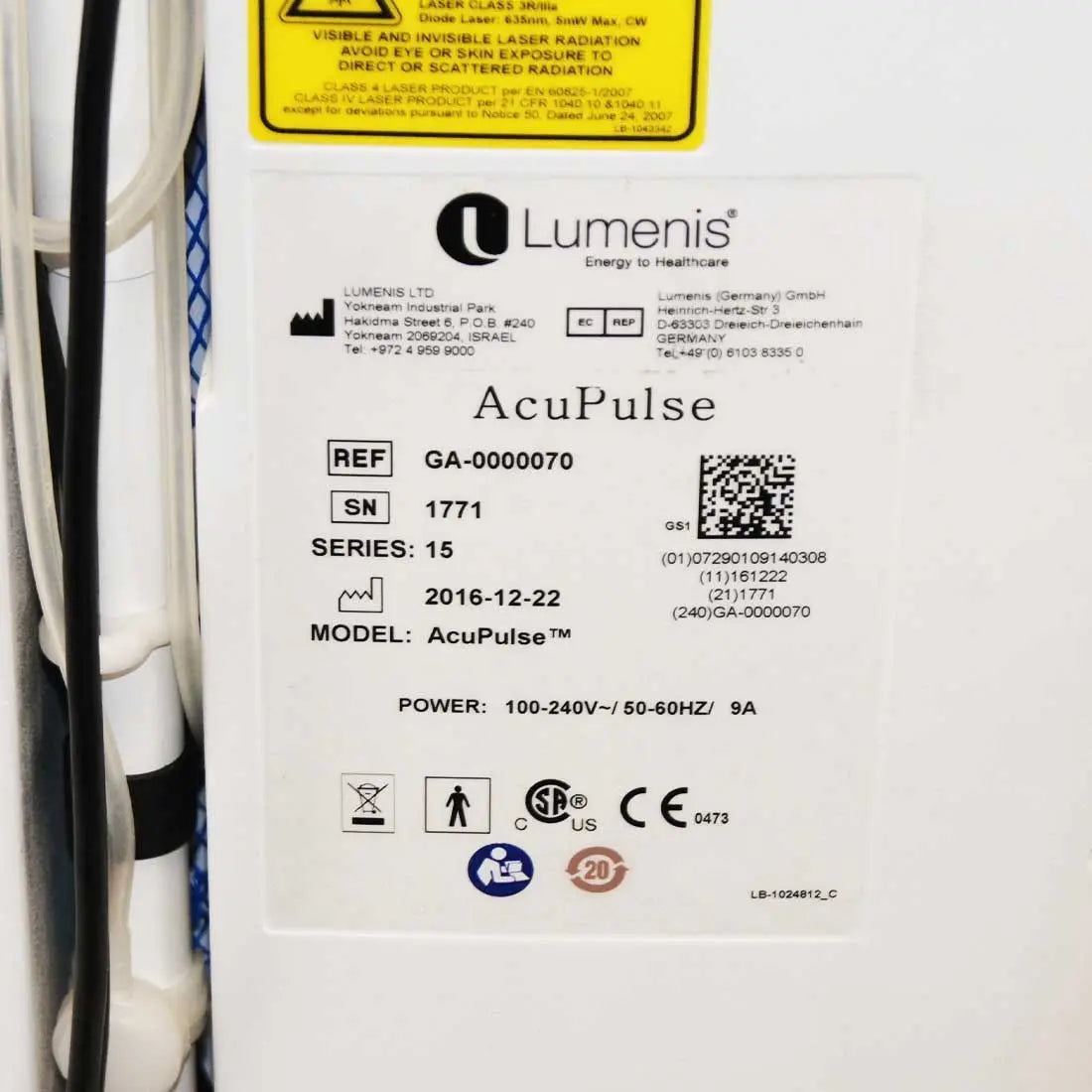 2016 Lumenis AcuPulse CO2 Laser SilkLaser Scanner AcuScan 120 FemTouch C02 CO 2 Lumenis