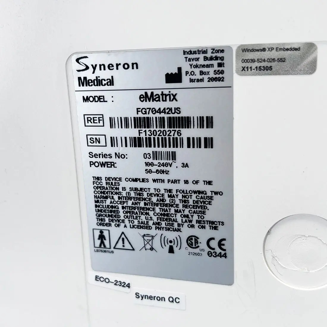 Syneron eMatrix Skin Rejuvenation TableTop System Sublative RF Wrinkles e Matrix