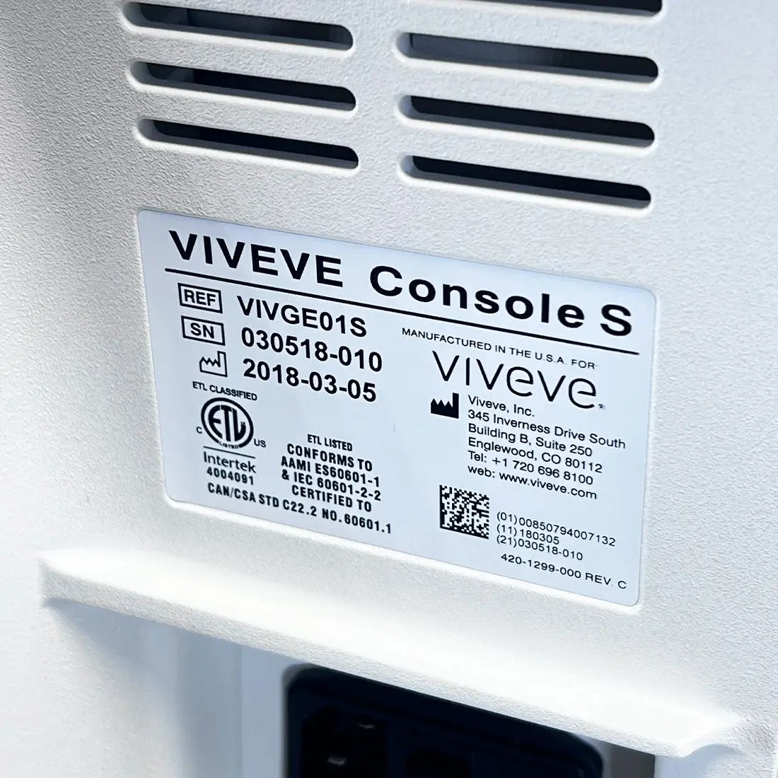 2018 Viveve Console S Feminine Vaginal Urinal Rejuvenation RF System VIVGE01S