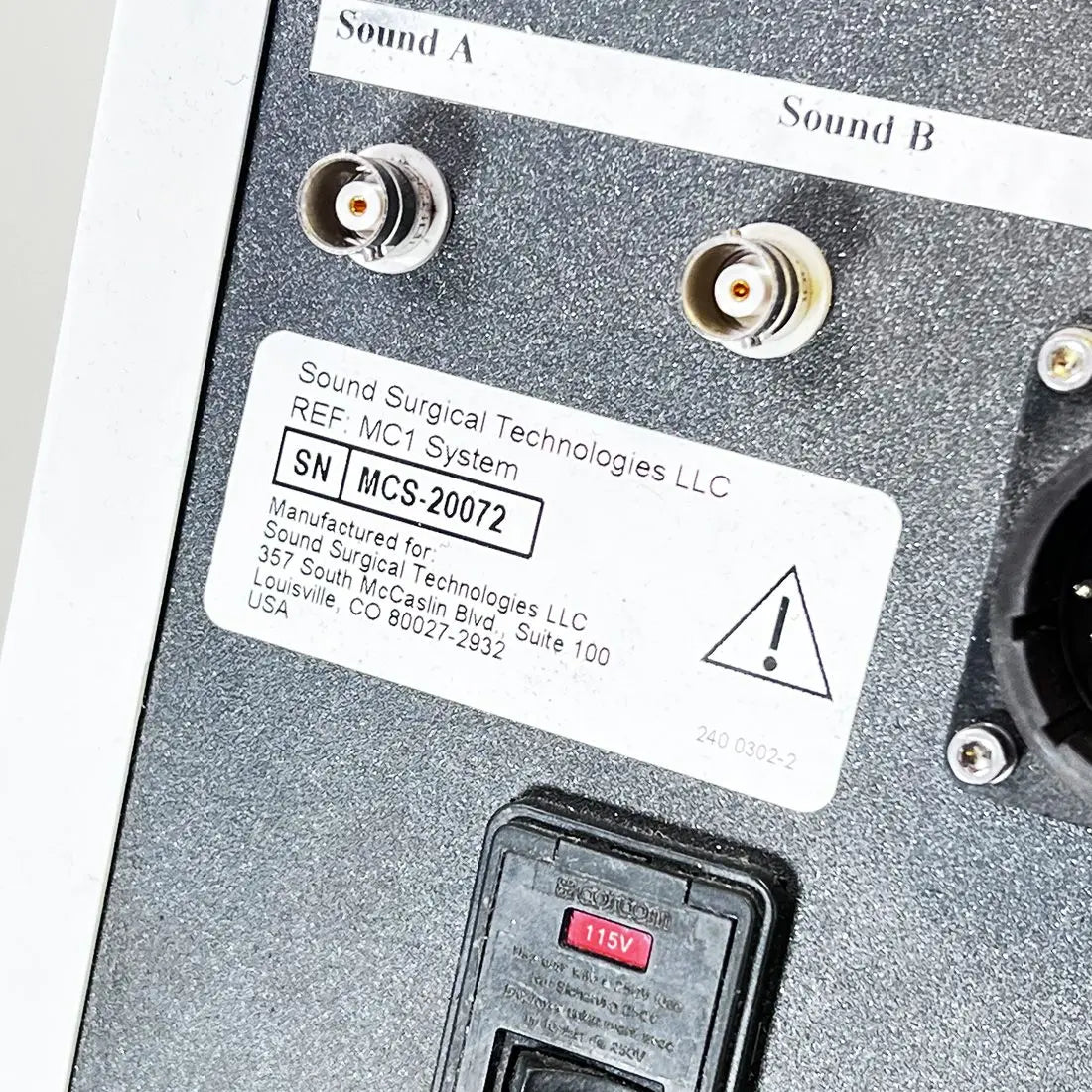 2007 Sound Surgical Vaser Shape MC1 Ultrasound Body Massage Cavitation Diathermy