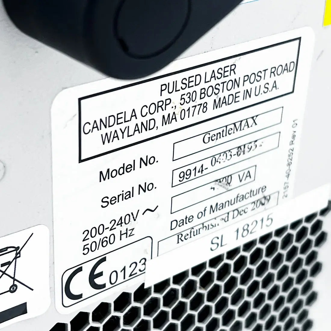 2009 Candela GentleMax Laser GMax YAG Alex 755 1064 6-18mm HR Hair Removal Vein Candela