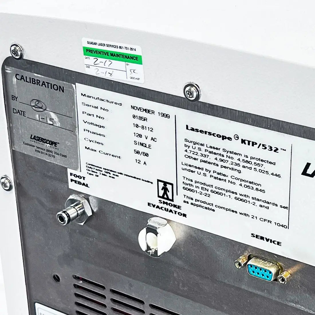 1999 Iridex LaserScope AURA KTP 532 Tabletop Surgical Laser System DermaStat