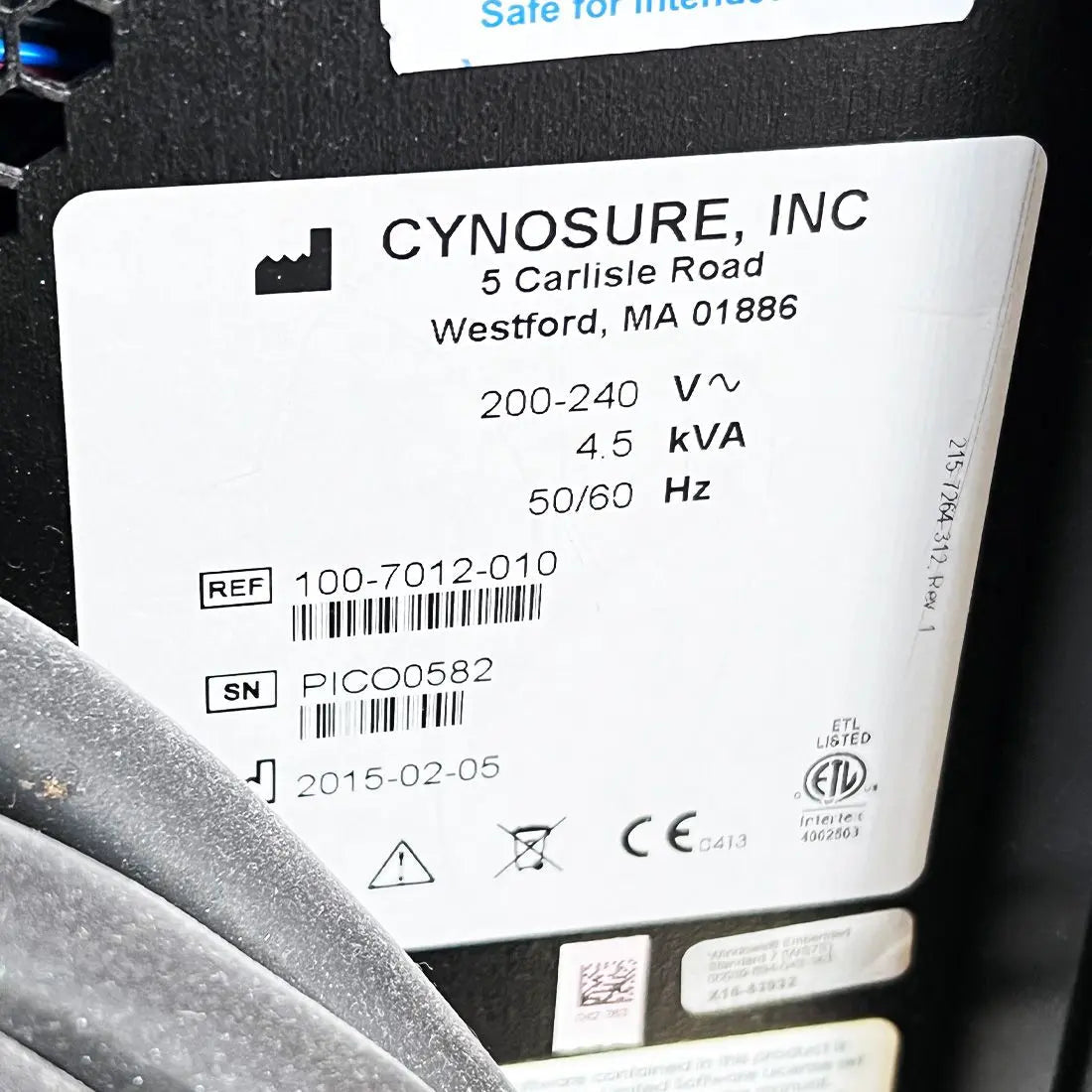 2015 Cynosure PicoSure 755-Wavelength Laser System Picosecond Pulse Skin Tattoo Cynosure