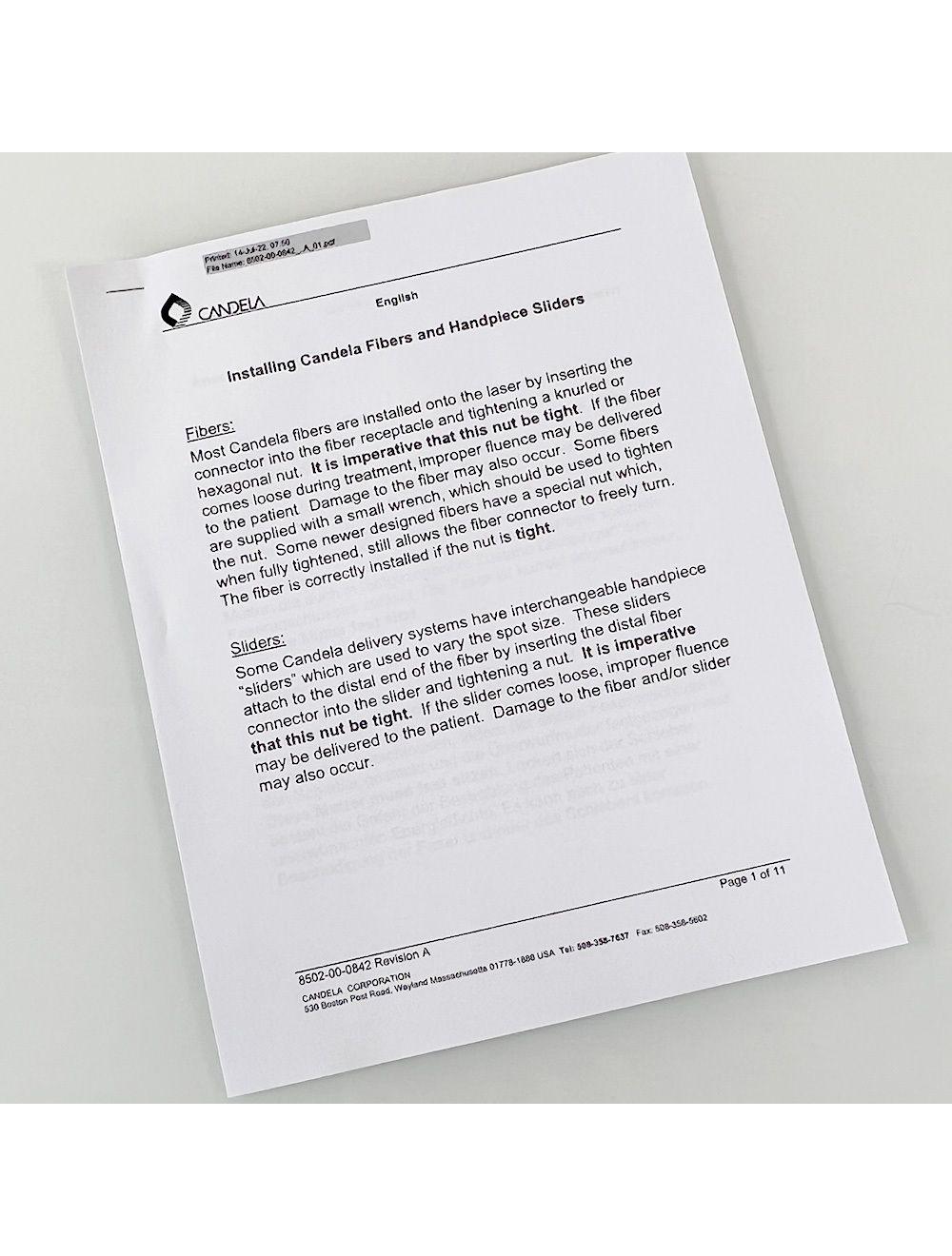 Candela GentleLase Plus Fiber Assembly 12/15/18mm Factory NEW 7122-00-3684 (GF2916)