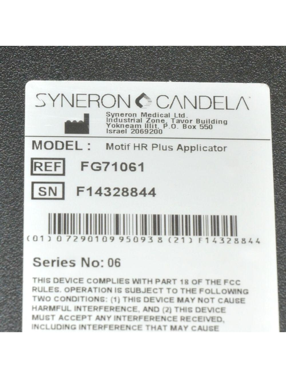 Syneron Candela eLaser Elos Laser MOTIF HR PLUS Applicator Handpiece Brand NEW