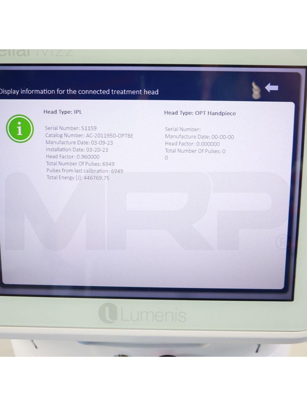 2023 Lumenis OptiLight Non-Invasive Pulse Technology Dry Eye Relief System