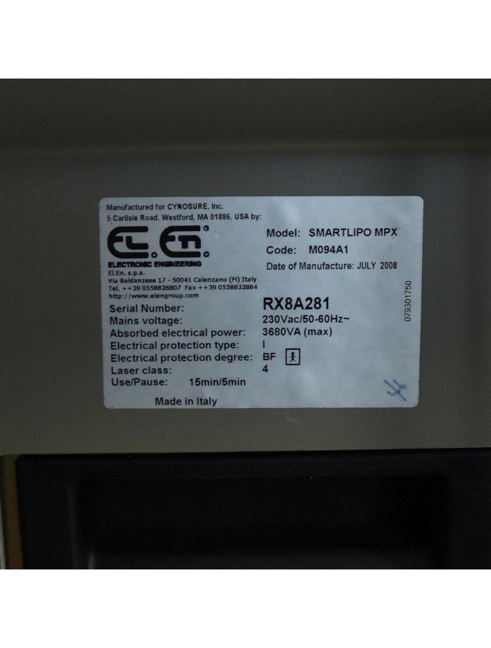 Refurbished 2008 Cynosure SmartLipo MPX Body Sculpt Laser System Non-RFID