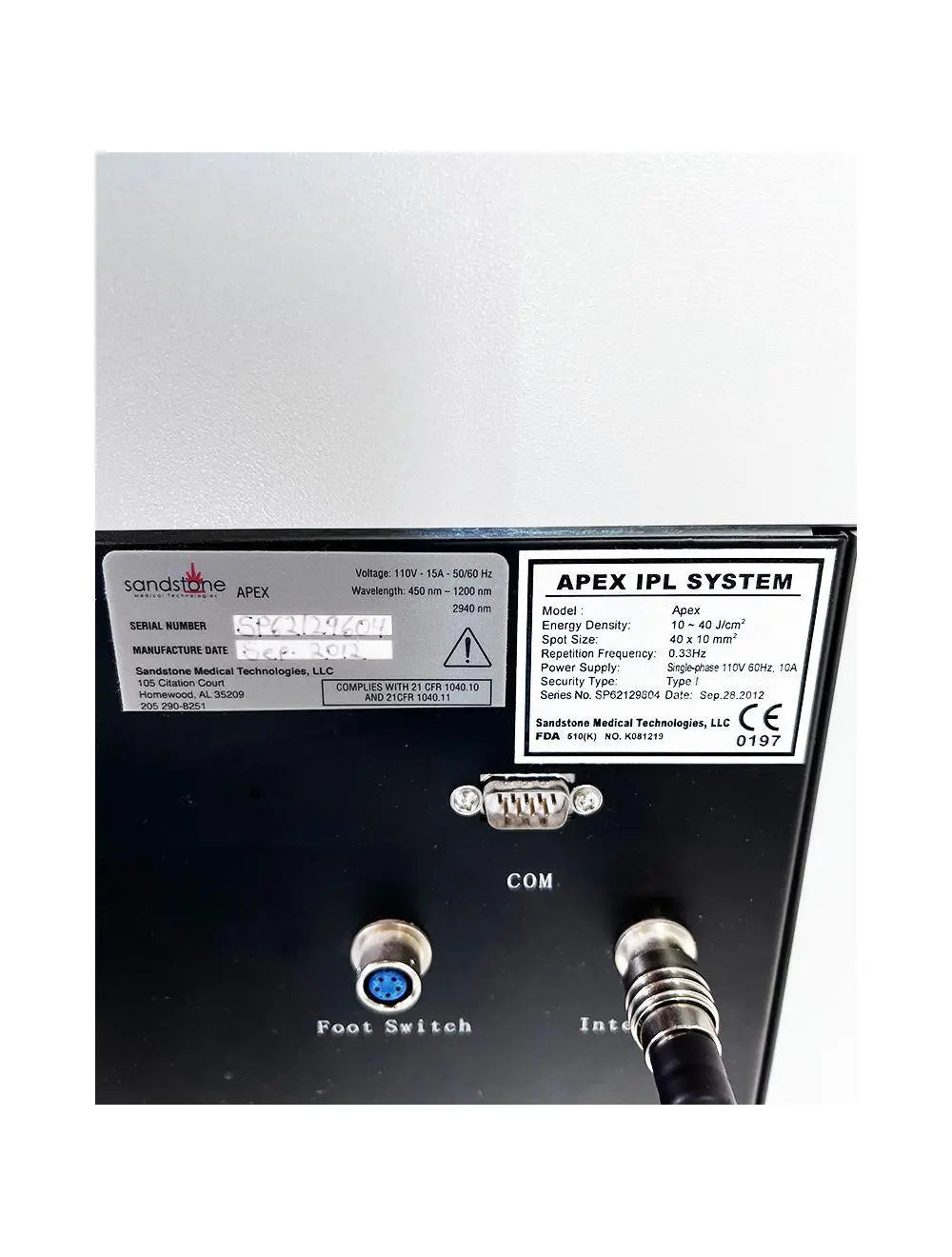 2012 Ellman SandStone Apex HR AR VR IPL Hair Acne Vascular Laser System