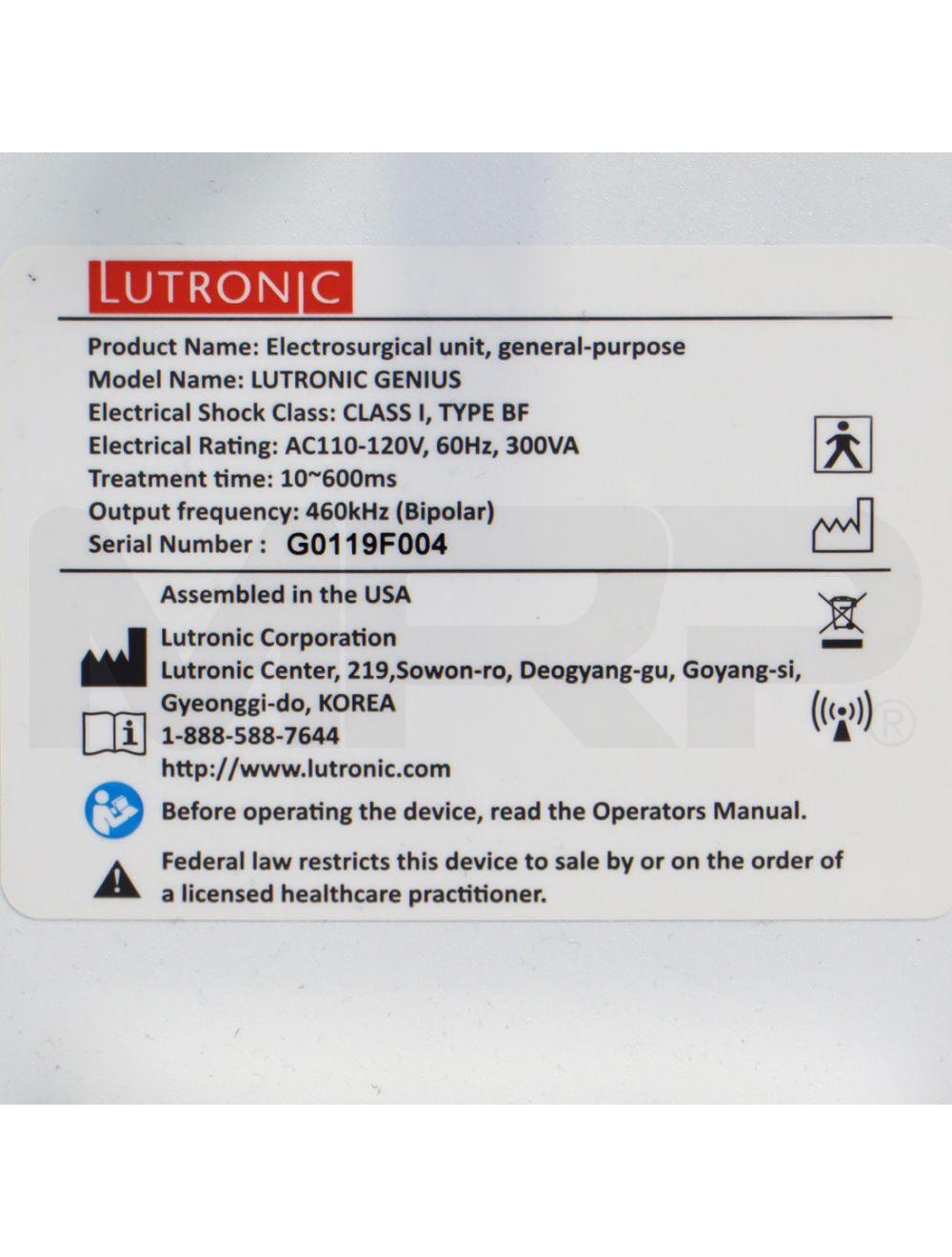 2019 Lutronic Genius RF Microneedling System - Pinpoint Coagulation Treatments