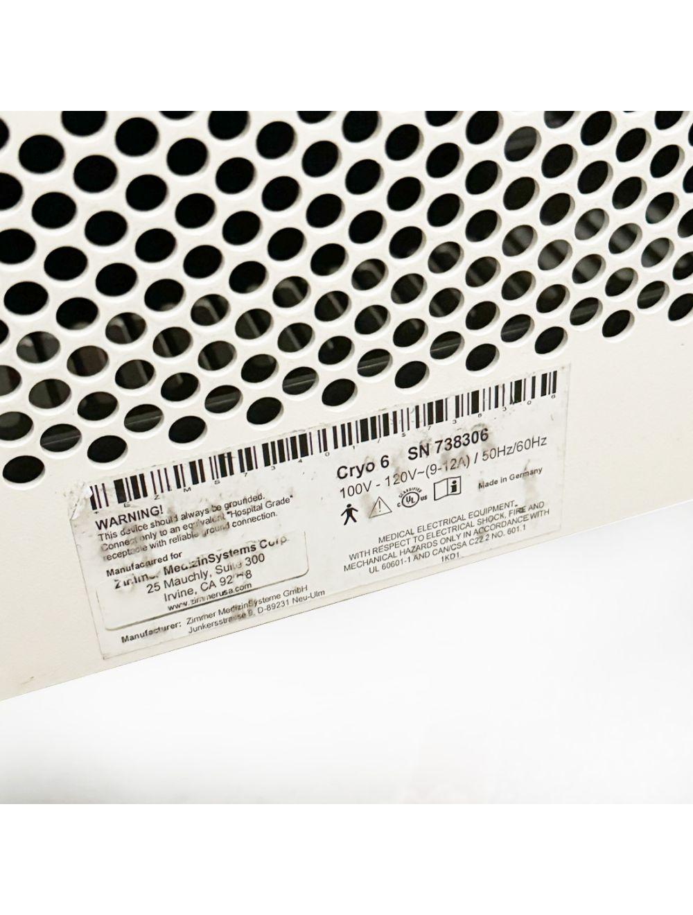 Zimmer Cryo 6 Patient Epidermal Cold Air Chiller Device System