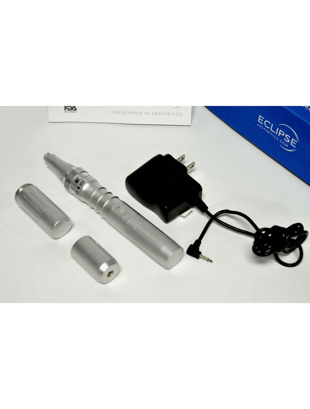 Eclipse Micropen Elite Aesthetics Silver MicroNeedling Pen - DEMO - w/ Brochures