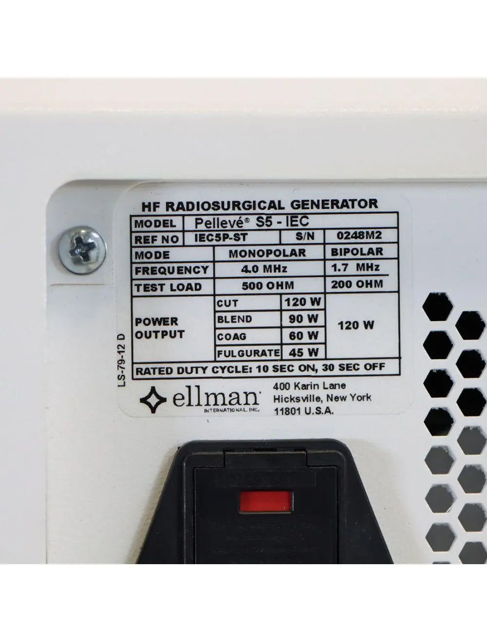 Ellman Pelleve S5 RF Wrinkle Reduction Radio-surgical System IEC5P-ST Generator