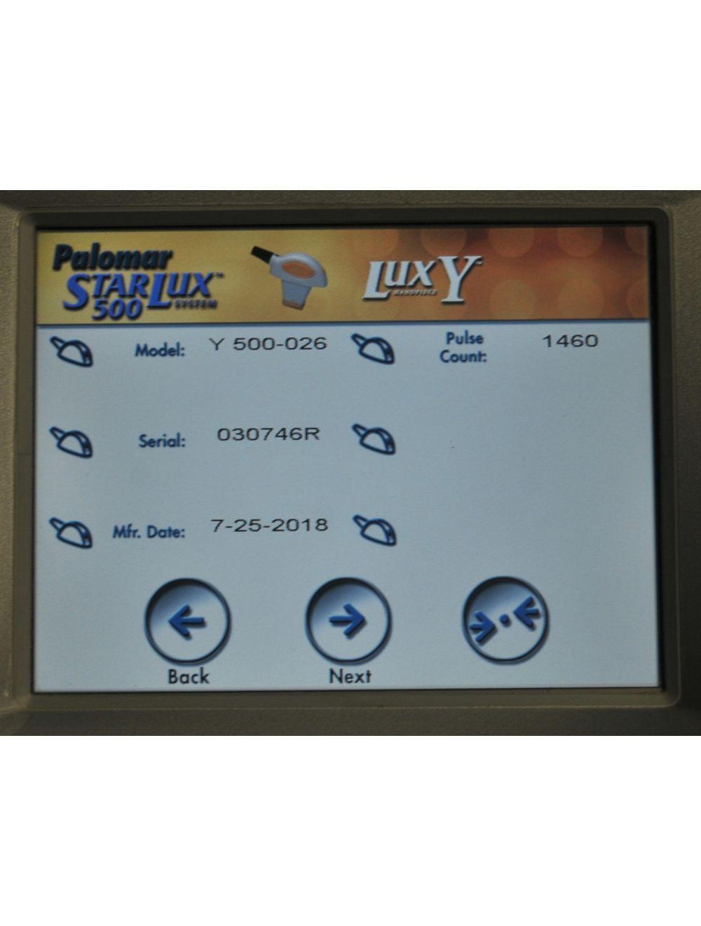 2018 Palomar StarLux 500 LuxY IPL Pigmented Lesions Hair Removal Lux Y Handpiece