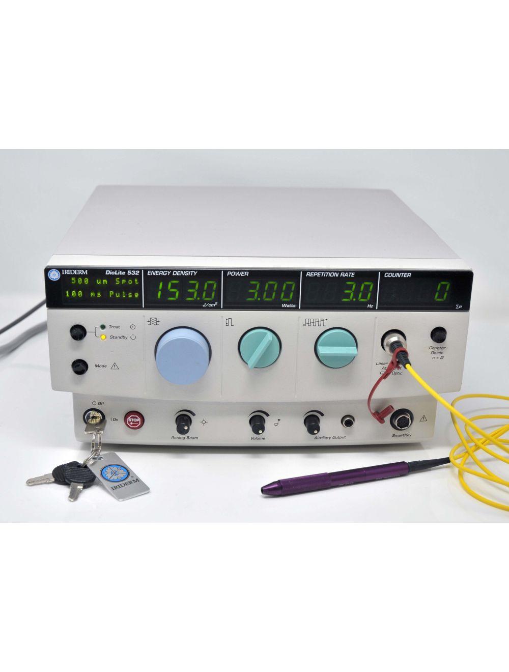 Iridex Iriderm DioLite 532 nm Diode Vascular Pigment Lesion Laser w Handpieces