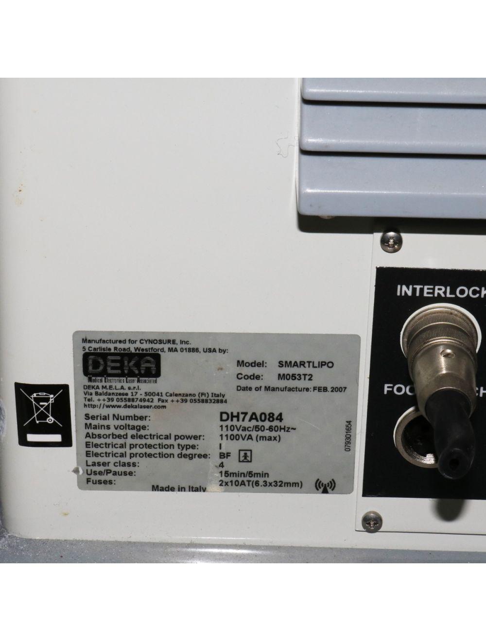 2007 Cynosure Deka SmartLipo 10W NdYAG 1064 nm Lipolysis Laser NO RFID REUSABLE