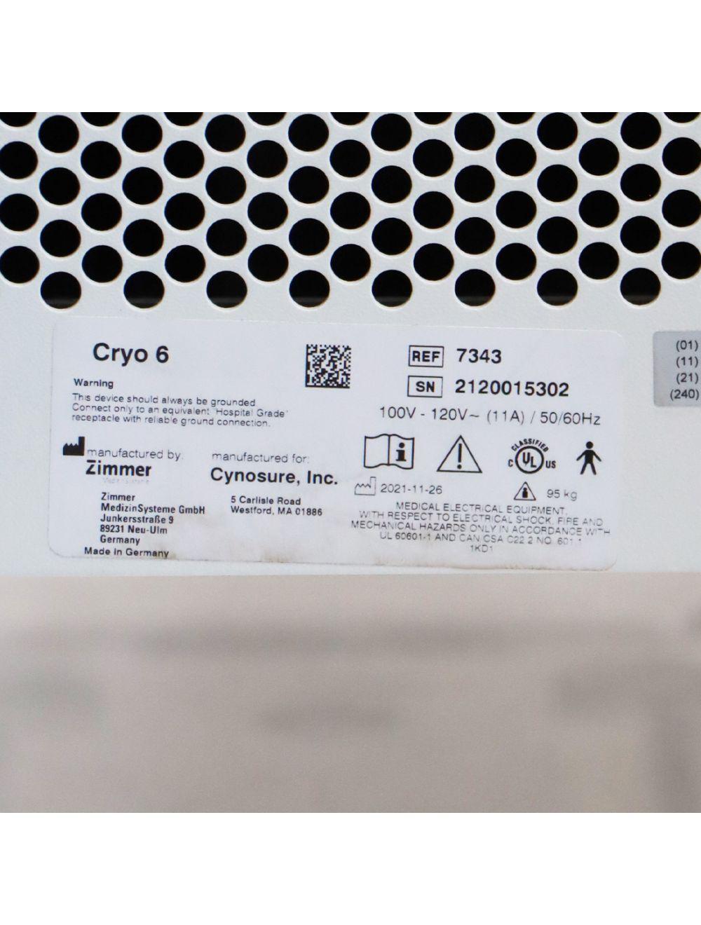 Zimmer Cynosure Cryo 6 Patient Epidermal Cryo Therapy Chiller Device System