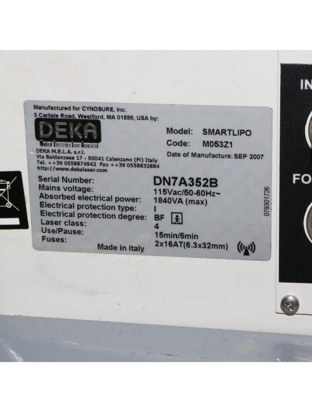 2007 Cynosure Deka SmartLipo 18W NdYAG 1064 nm Lipolysis Laser NO RFID REUSABLE