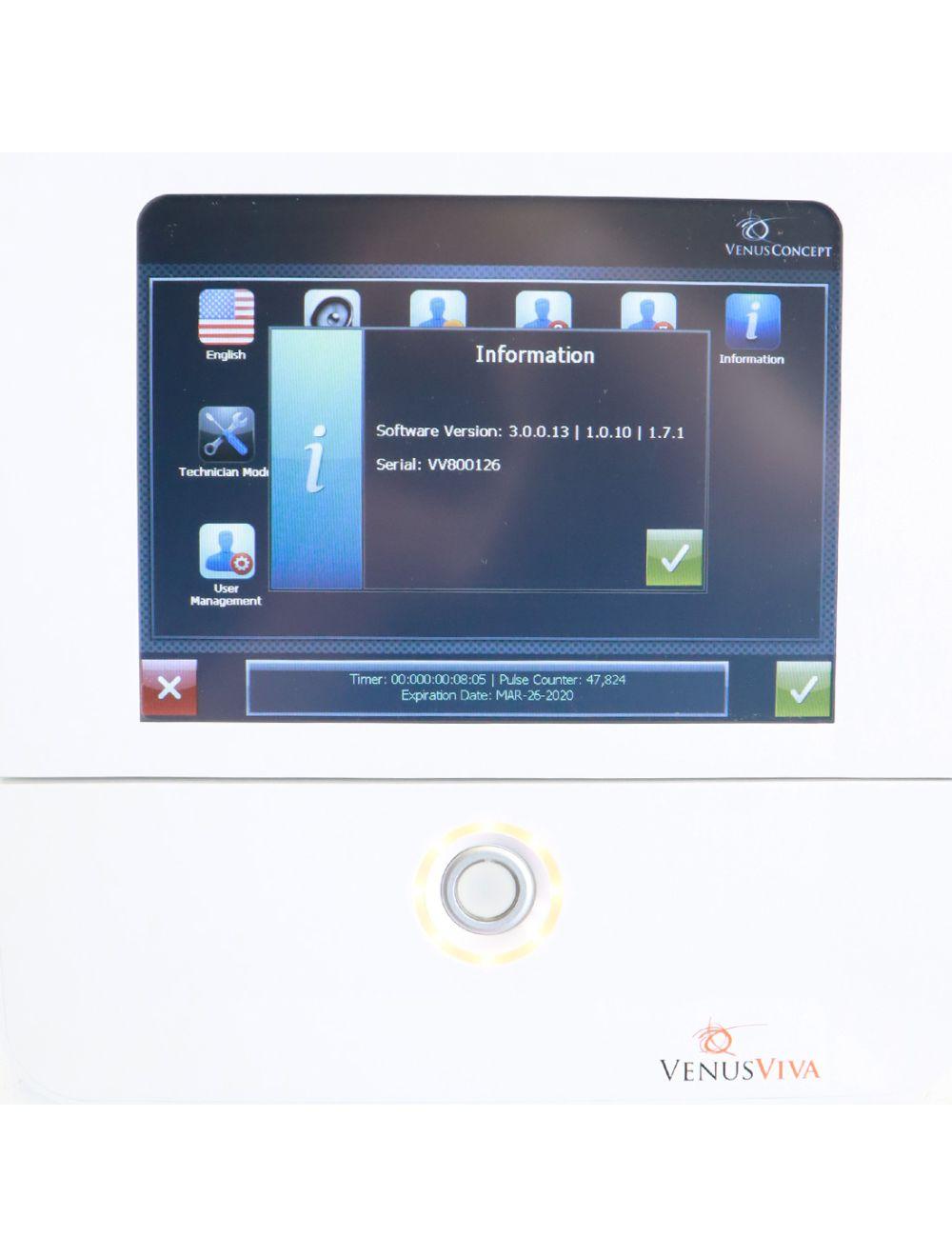 2018 Venus Concepts Viva Fractional RF Skin Resurfacing Wrinkles VenusConcept