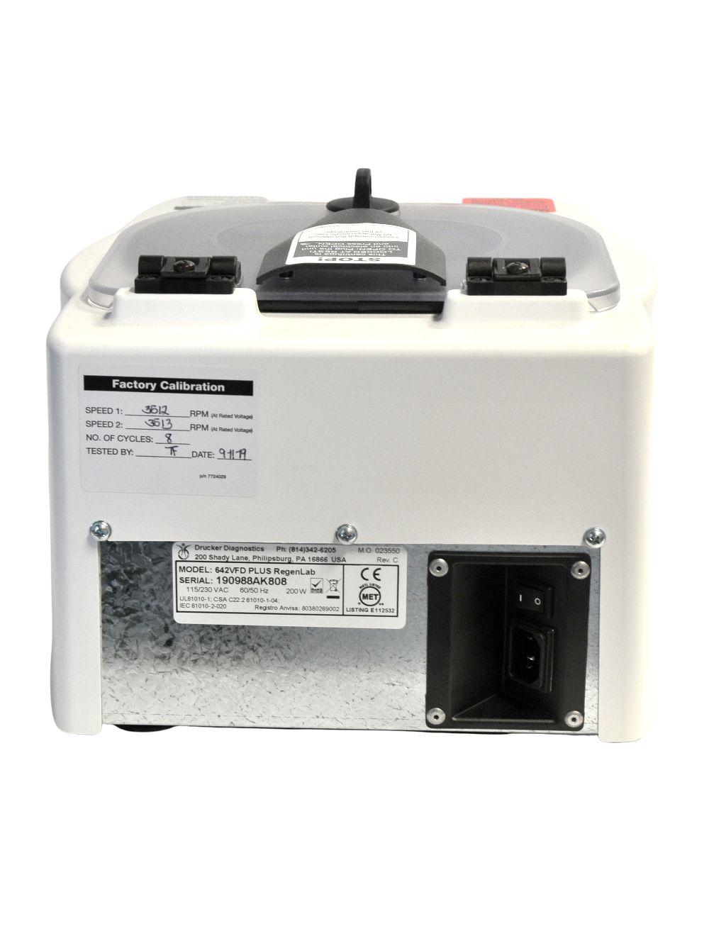 Drucker Diagnostics 642VFD Plus RegenLab PRP Centrifuge 642 VFD Regen Lab +