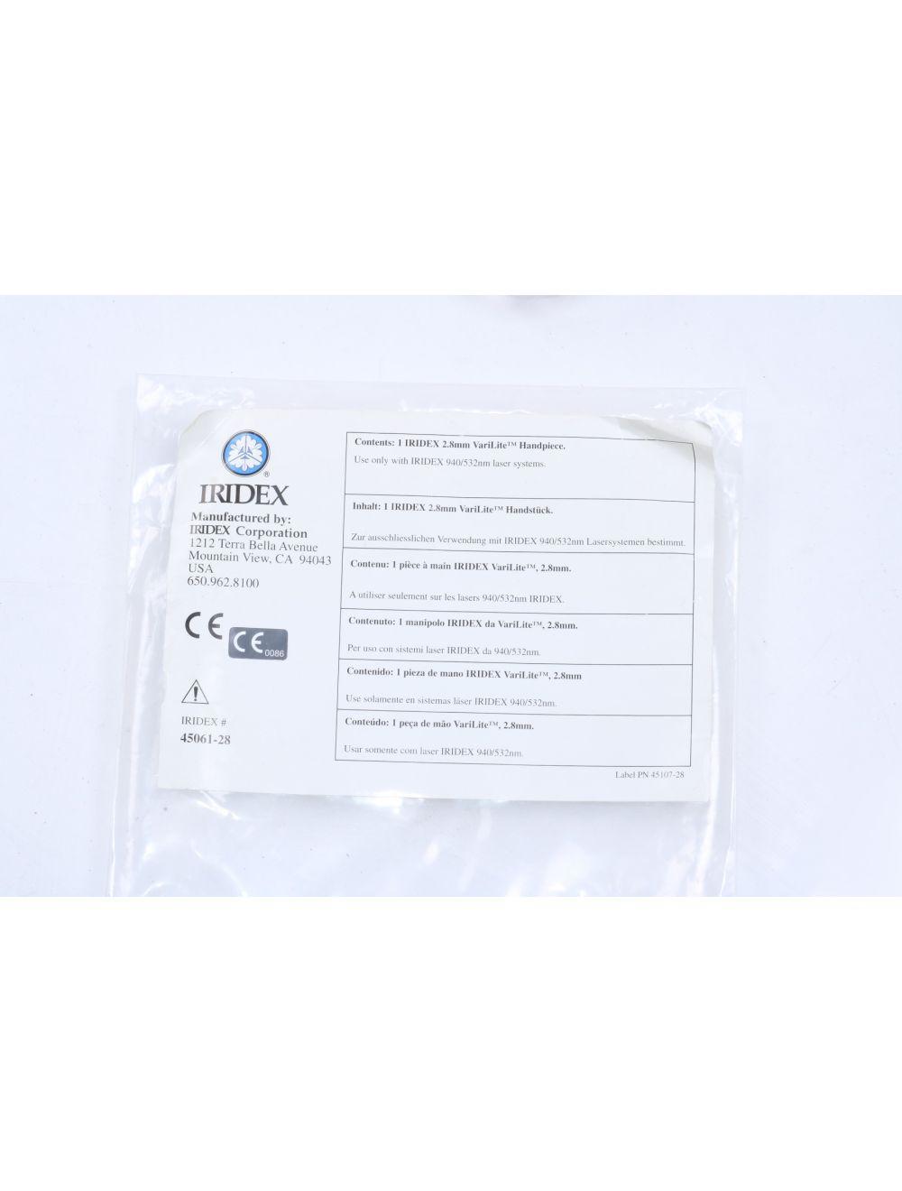 Iridex Varilite 940 532 nm Laser 2.8 mm Spot Fiber Handpiece 438 45001 45061-28