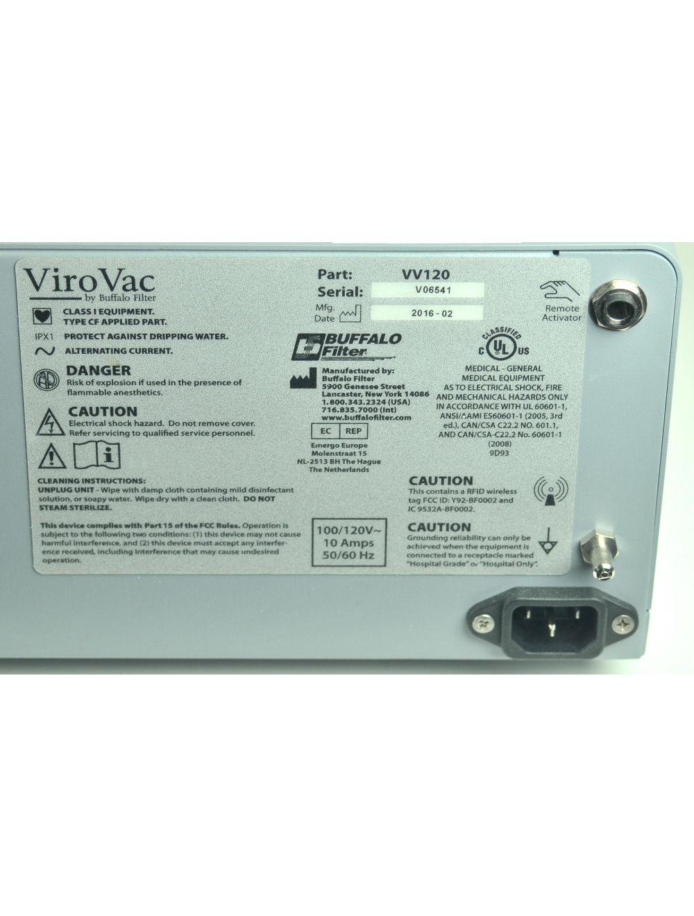2016 Buffalo Filter ViroVac Smoke Plume Evacuation System VV120 Vacuum Suction