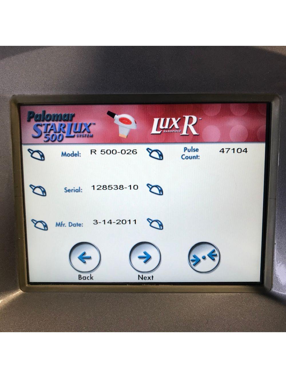 2011 Palomar Starlux500 Star Lux R 500 IPL Hair Removal Handpiece - Excellent