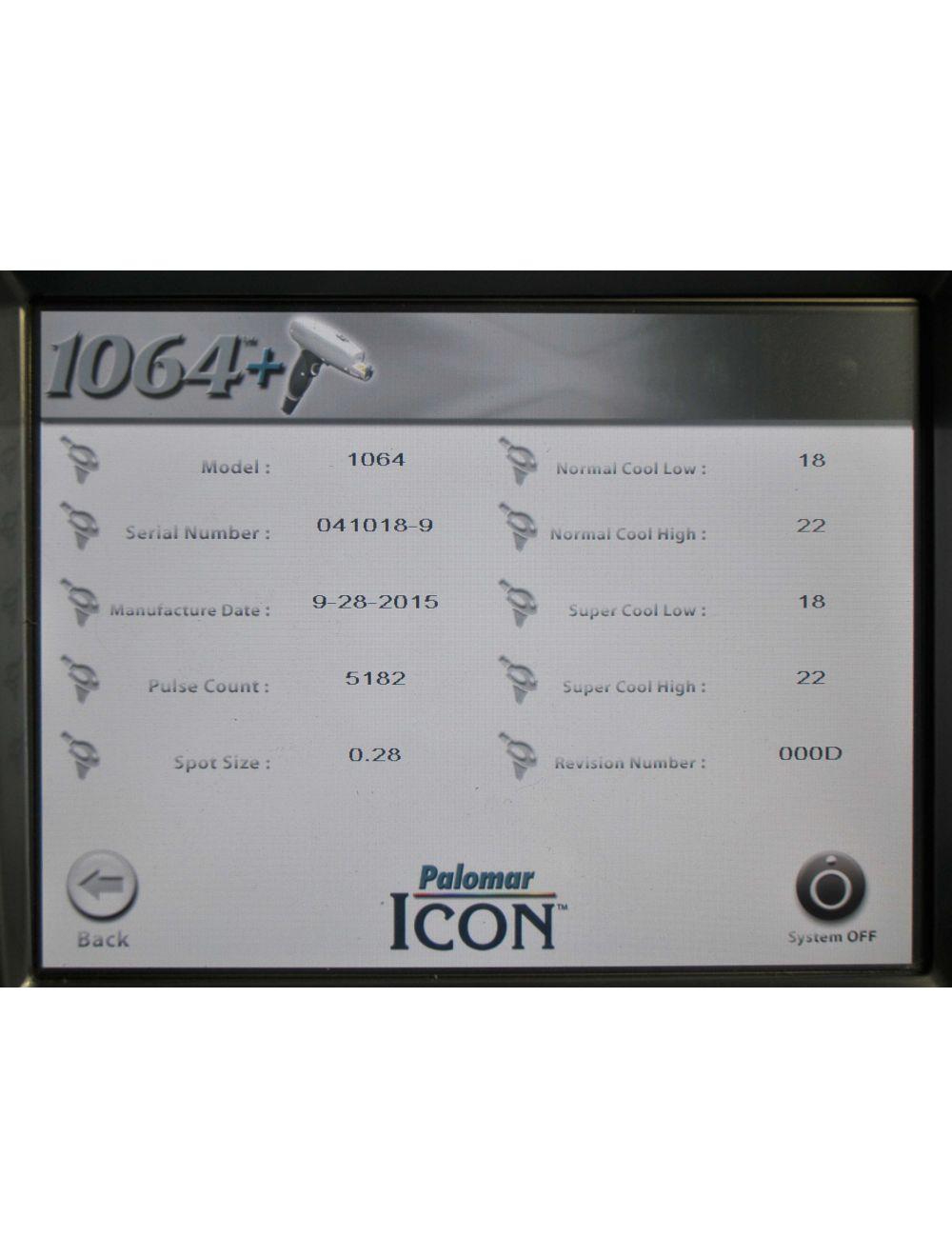 2015 Palomar ICON 1064+ Laser Handpiece 2520A-1064P Plus Face Leg Vein Lesions