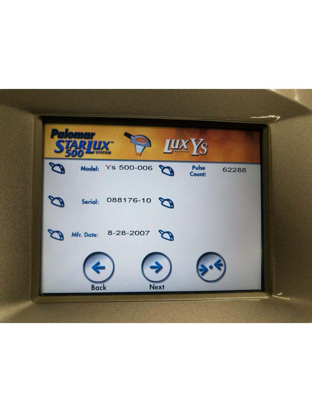 2007 Palomar LUX YS 500 Laser Handpiece Cynosure StarLux LUXYS Hand Piece