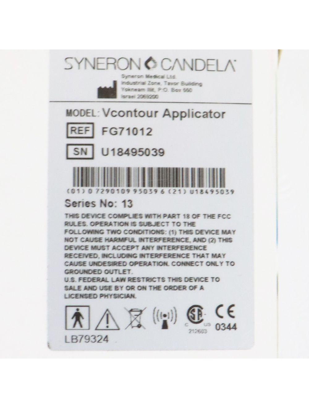 Syneron Candela VelaShape III VContour Applicator Small Handpiece FG71012 VS3