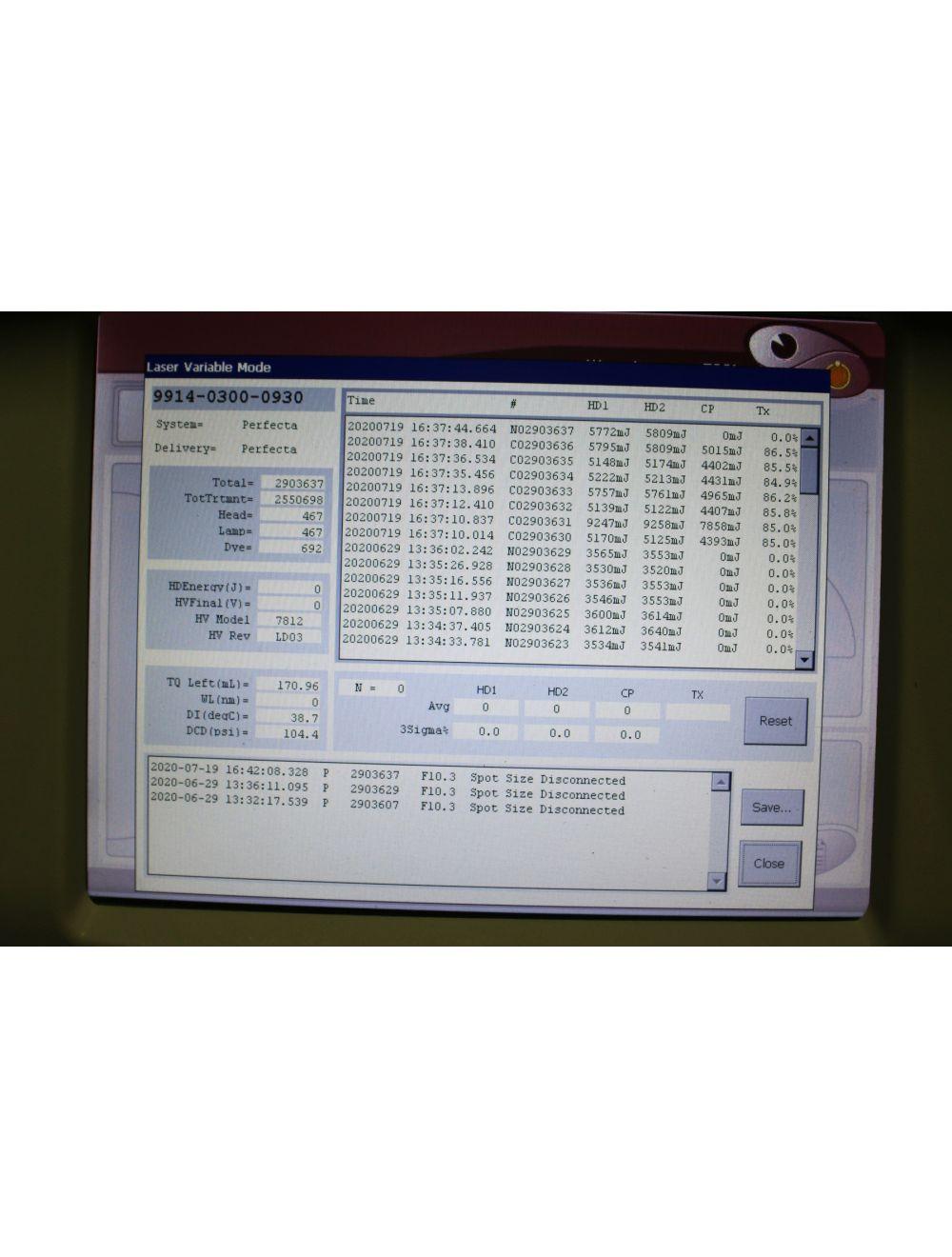 2008 Candela VBeam 2 Perfecta PDL Laser NEW HEAD LAMP & DYE Acne Vein 595 V Beam