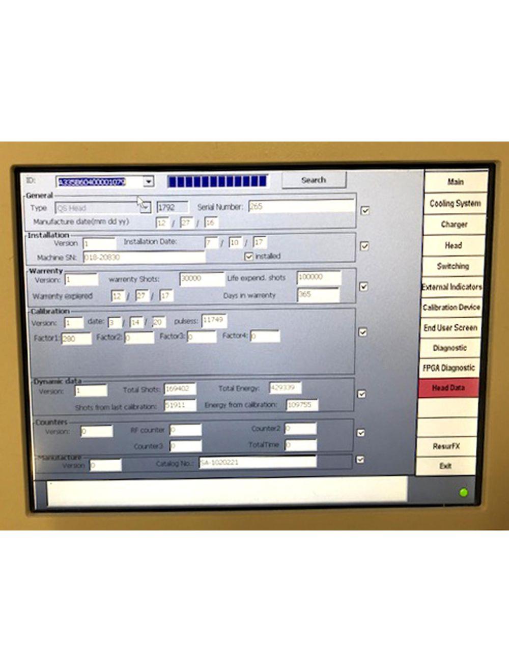 2016 Lumenis M22 QS NdYAG 1064 Laser Tattoo Pigment Lesion Handpiece 170K Shots