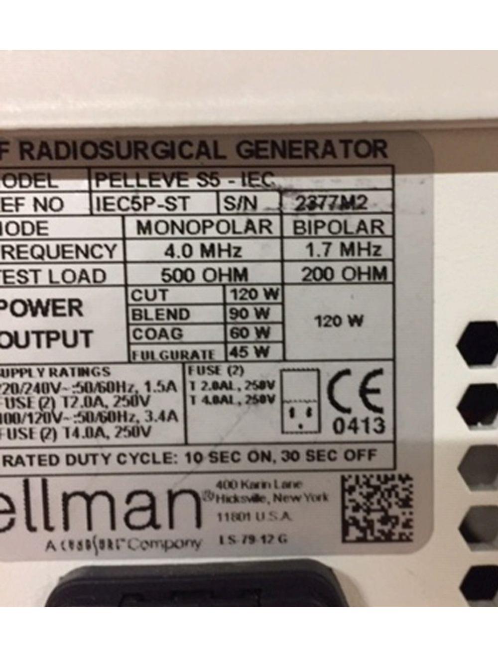 Ellman PELLEVE S5 IEC5P-ST Radiosurgical Radiofrequency Wrinkle Reduction RF