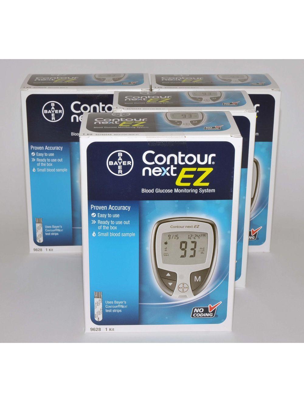 Qty: 4 Bayer Contour Next 9628 EZ Blood Glucose Monitoring System (EXP 03/17)