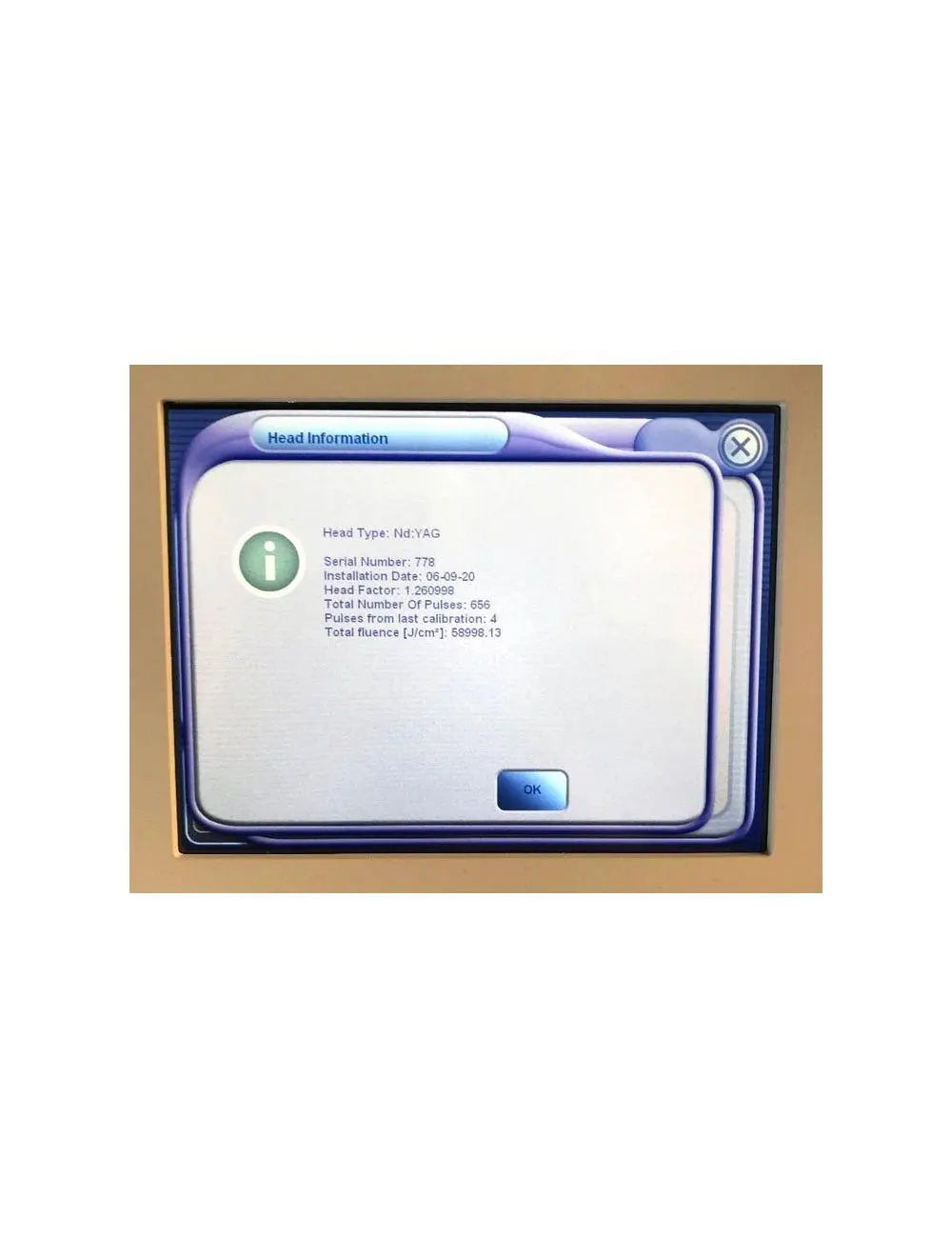 2014 Lumenis M22 Multi-Spot Nd YAG 1064 nm Laser Handpiece SA-1020220 LOW SHOTS