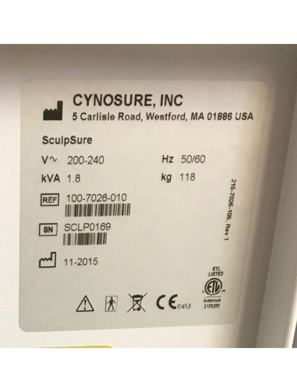 2015 Cynosure SCULPSURE 1060 nm Diode Laser Lipolysis Body Contour Reduce Fat