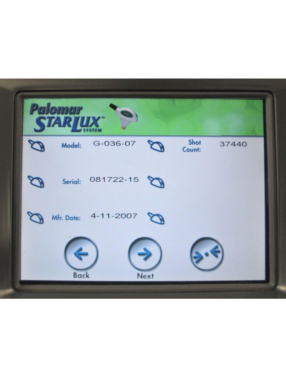 2007 Palomar Starlux 300 IPL Laser w/1540 LuxG LuxR Handpieces Lux G R