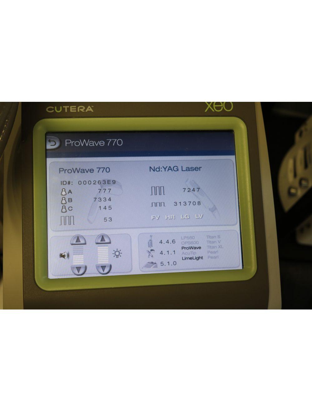 2008 Cutera Xeo ProWave 770 IPL Hair Removal Reduction 10x30 Handpiece 8K SHOTS