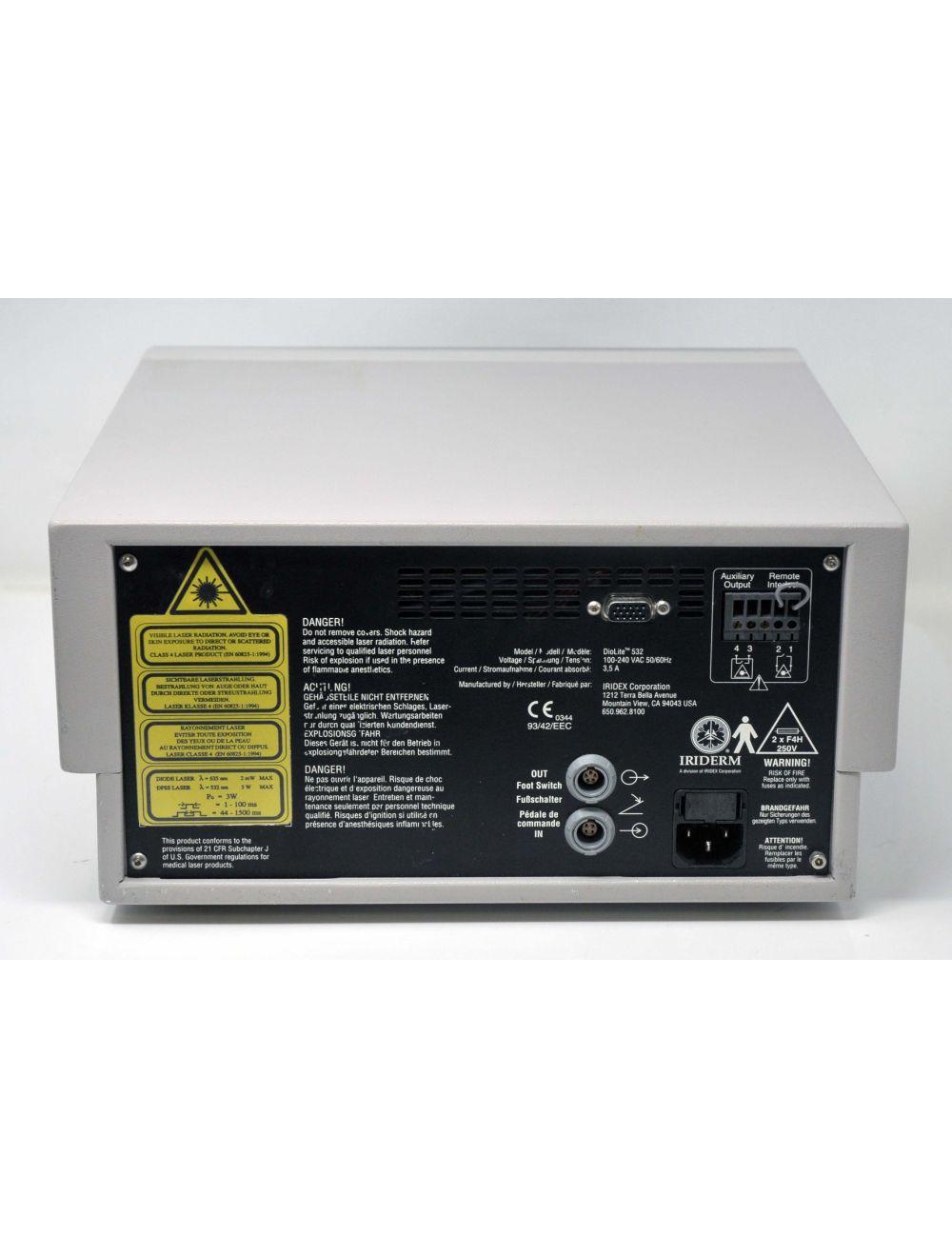 Iridex Iriderm DioLite Vascular Pigment Lesion Laser 532nm Diode W/Handpiece KTP