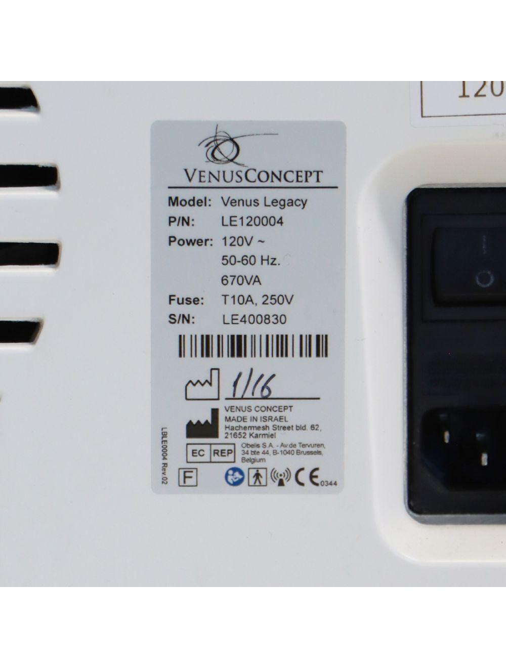 2016 Venus Concept Venus Legacy Radio Frequency Cellulite Wrinkle Reduction RF