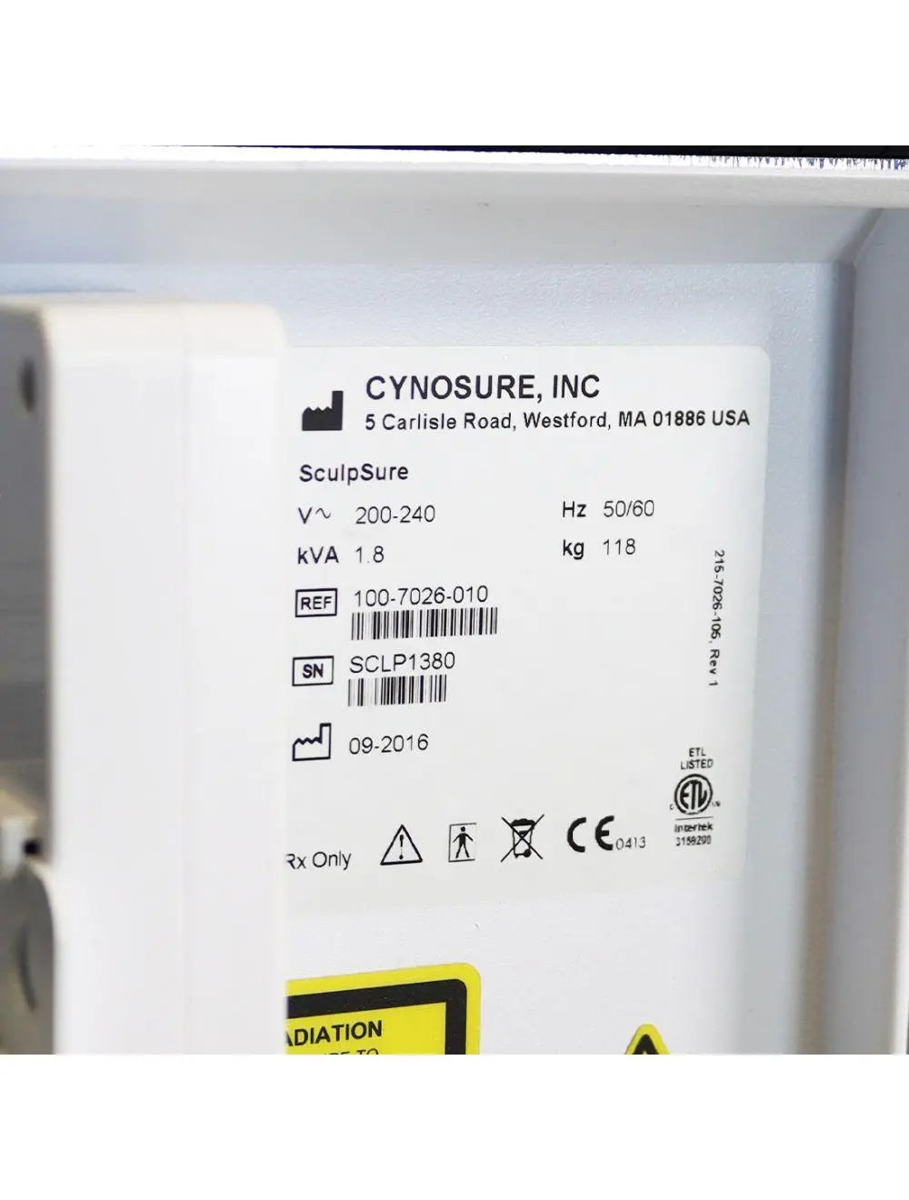 2016 Cynosure SculpSure Diode Laser Non-Invasive Body Sculpting Contour System